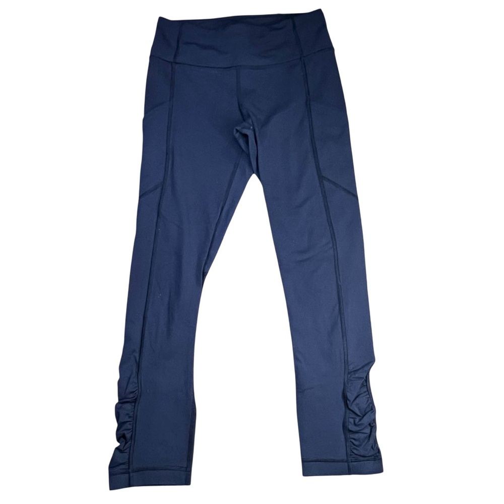 Lululemon Navy Blue Base Pace High-Rise Cropped Leggings 22" Size 4